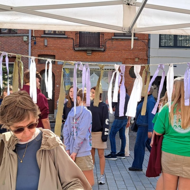 Vlagjes hangen